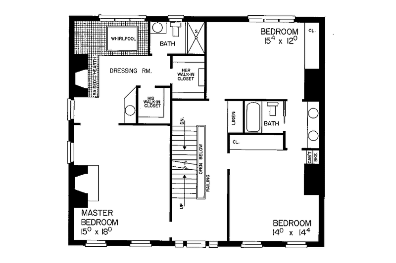 Dream House Plan - Floor Plan - Upper Floor for Classical House Plan #72-805 - 4 bed, 3.5 bath
