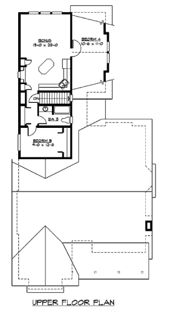 Craftsman Floor Plan - Upper Floor Plan #132-113