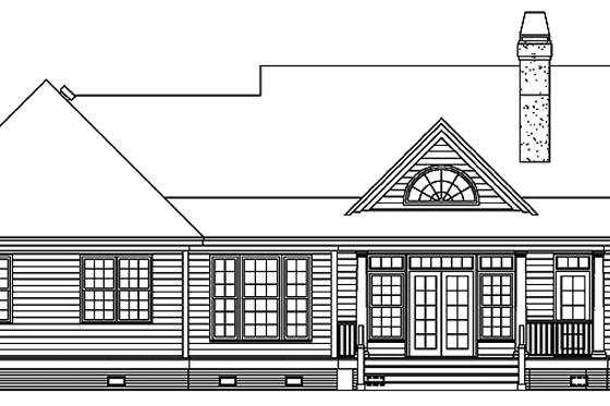 Exterior - Rear Elevation for Country House Plan #929-641 - 3 bed, 2 bath