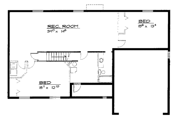 Home Plan - Country Floor Plan - Lower Floor Plan #308-296