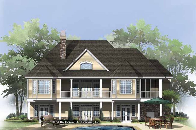 Home Plan - Exterior - Rear Elevation 2 for Country House Plan #929-818 - 4 bed, 4 bath