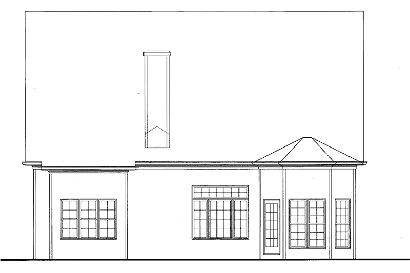 Home Plan - Exterior - Rear Elevation for Colonial House Plan #54-198 - 3 bed, 2.5 bath