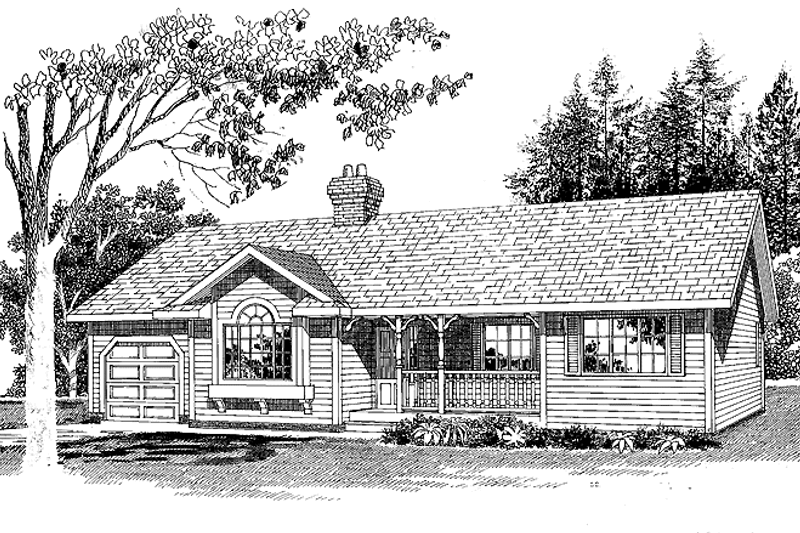 Home Plan - Country Exterior - Front Elevation Plan #47-786