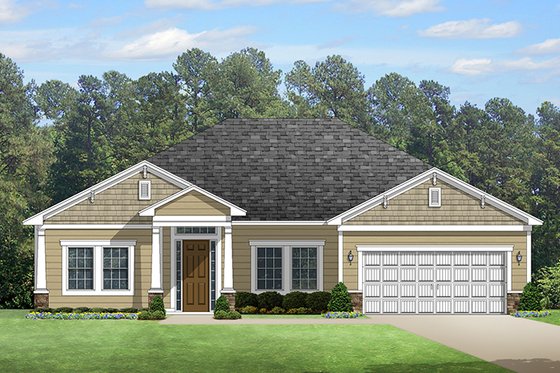 Exterior - Front Elevation 3 for Colonial House Plan #1058-122 - 4 bed, 2 bath