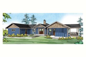 Ranch Exterior - Front Elevation Plan #124-910