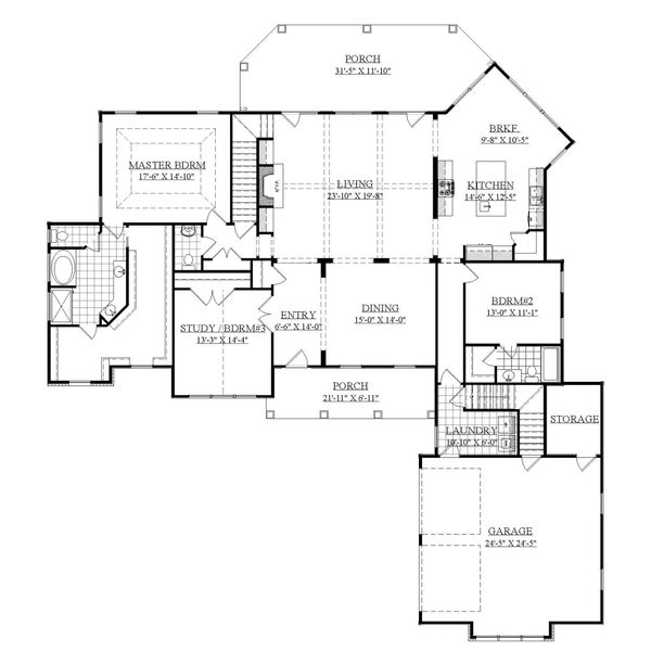Home Plan - Farmhouse Floor Plan - Main Floor Plan #1071-7