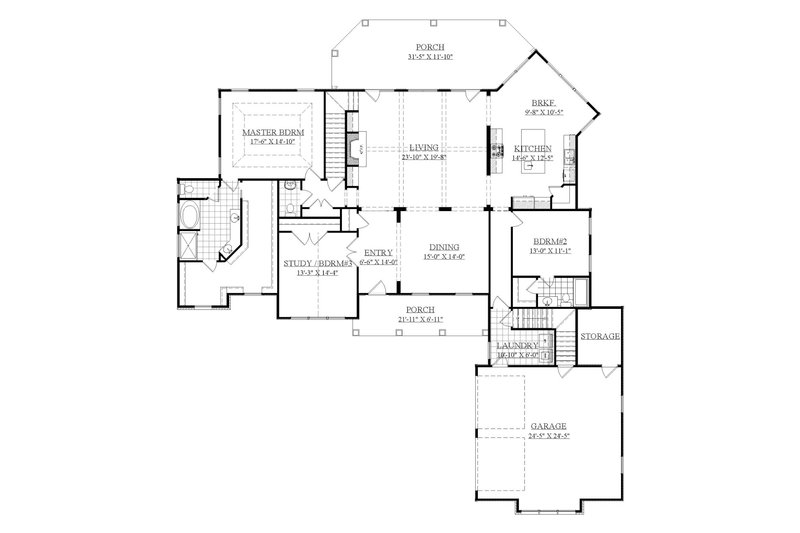Dream House Plan - Floor Plan - Main Floor for Farmhouse House Plan #1071-7 - 4 bed, 3.5 bath