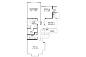 Floor Plan - Upper Floor for Craftsman House Plan #132-293 - 3 bed, 2.5 bath