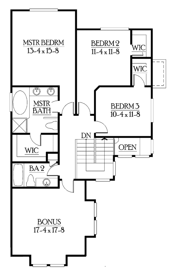 House Plan Design - Craftsman Floor Plan - Upper Floor Plan #132-293