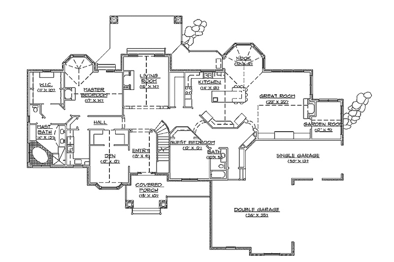 Home Plan - Floor Plan - Main Floor for Country House Plan #945-61 - 6 bed, 4.5 bath