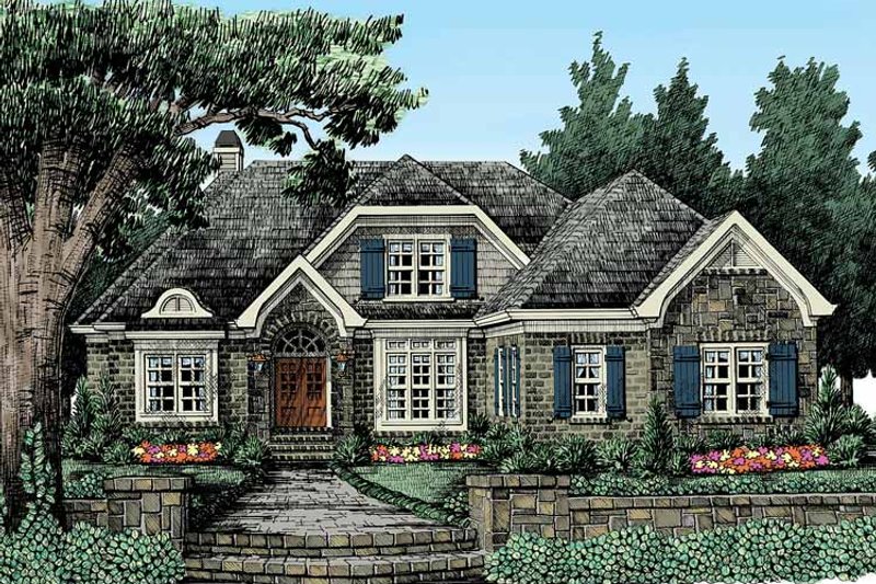 House Design - Exterior - Front Elevation 3 for European House Plan #927-369 - 4 bed, 3 bath