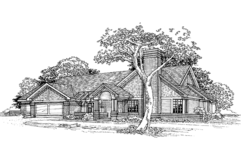 Architectural House Design - Craftsman Exterior - Front Elevation Plan #320-704