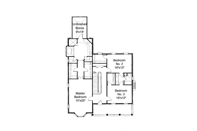 Home Plan - Floor Plan - Upper Floor for Classical House Plan #429-164 - 3 bed, 2.5 bath