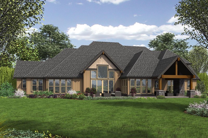 Architectural House Design - Exterior - Rear Elevation for Craftsman House Plan #48-649 - 4 bed, 3.5 bath