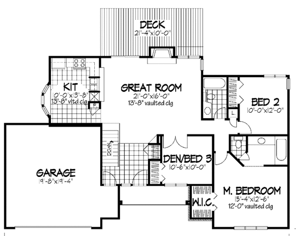 House Plan Design - Ranch Floor Plan - Main Floor Plan #320-747