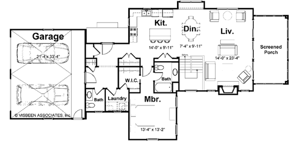 Home Plan - Traditional Floor Plan - Main Floor Plan #928-167