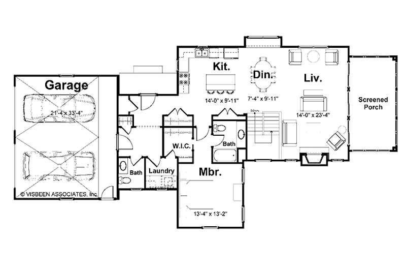 Home Plan - Floor Plan - Main Floor for Traditional House Plan #928-167 - 3 bed, 2.5 bath