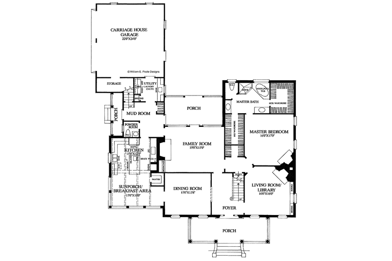 Home Plan - Floor Plan - Main Floor for Classical House Plan #137-315 - 4 bed, 3.5 bath
