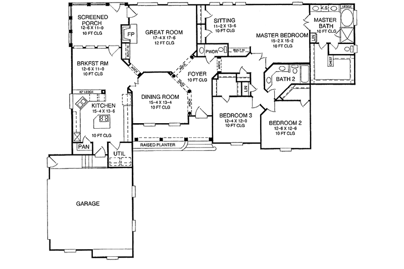 Home Plan - Floor Plan - Main Floor for Country House Plan #952-212 - 3 bed, 2.5 bath