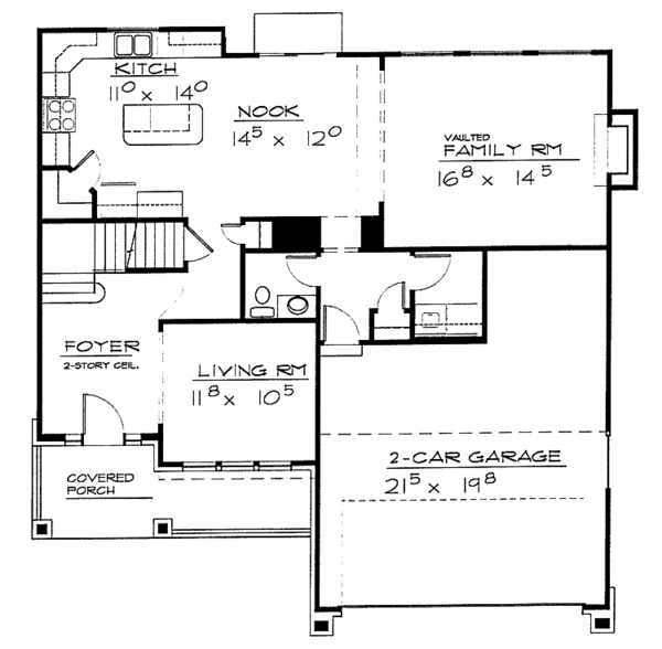 House Design - Traditional Floor Plan - Main Floor Plan #308-251