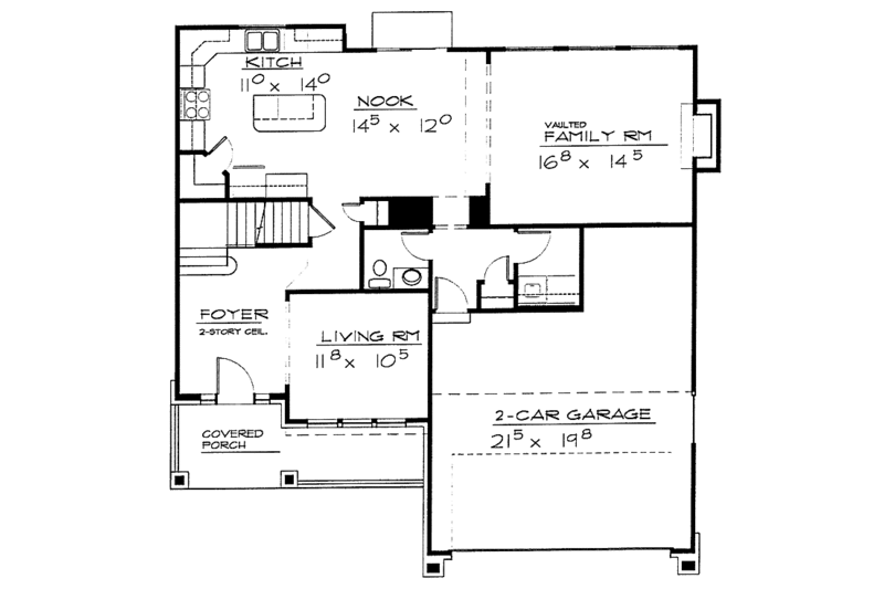 Dream House Plan - Floor Plan - Main Floor for Traditional House Plan #308-251 - 3 bed, 2.5 bath