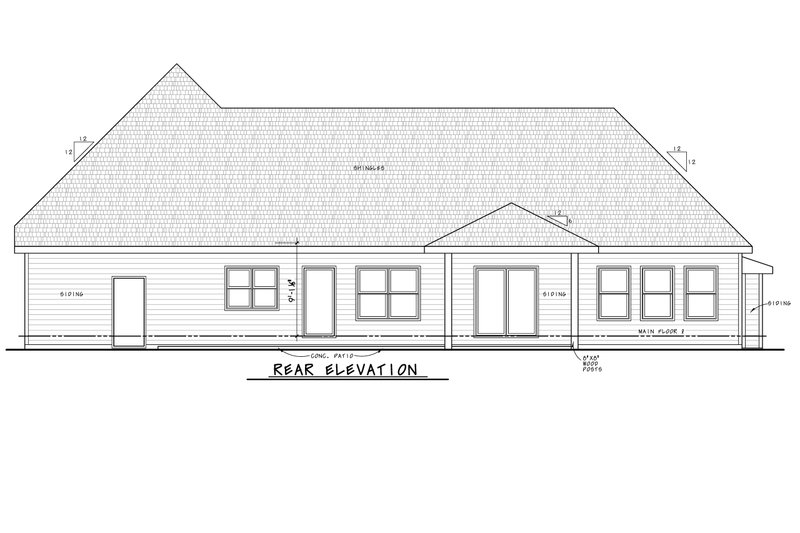 Home Plan - Exterior - Rear Elevation for Traditional House Plan #20-2344 - 3 bed, 2.5 bath