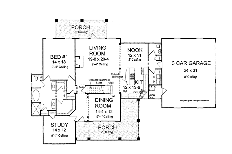 Dream House Plan - Floor Plan - Main Floor for Craftsman House Plan #513-2120 - 3 bed, 3.5 bath