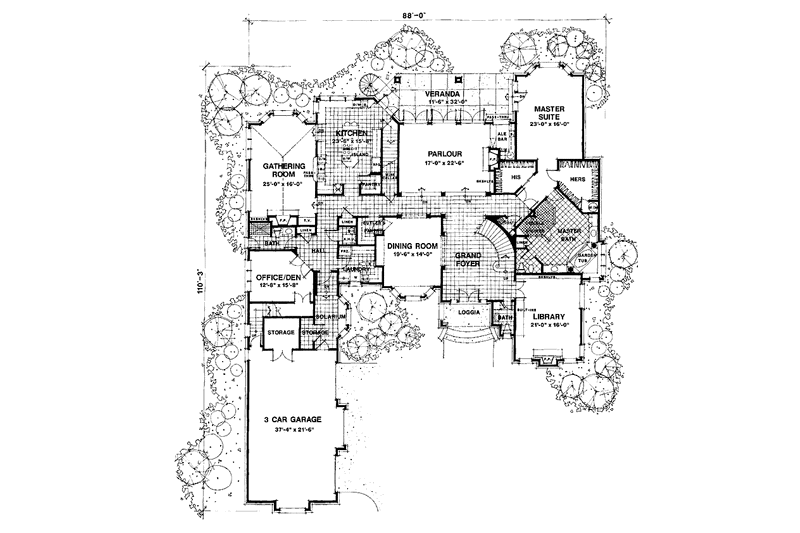 Home Plan - Floor Plan - Main Floor for Country House Plan #1007-44 - 4 bed, 5.5 bath
