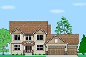 House Blueprint - Prairie Exterior - Front Elevation Plan #981-16