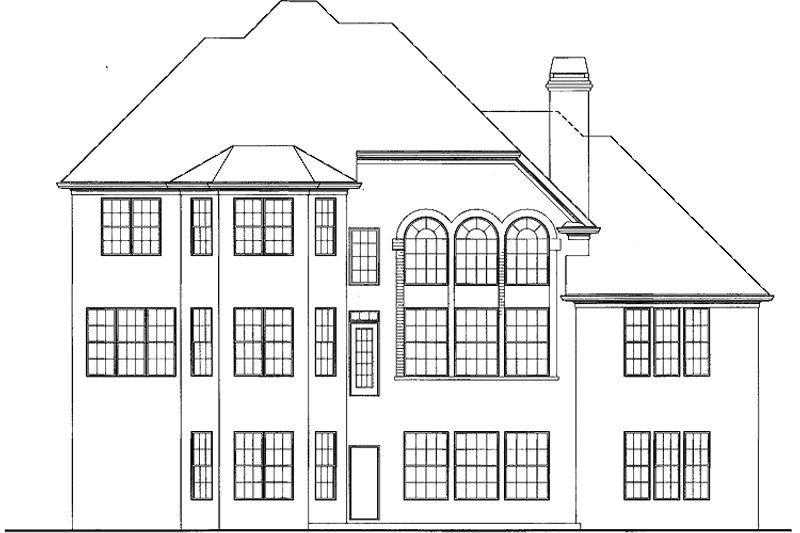 Dream House Plan - Exterior - Rear Elevation for Traditional House Plan #54-201 - 3 bed, 3.5 bath