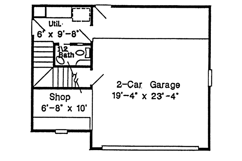 Architectural House Design - Floor Plan - Main Floor for Country House Plan #410-3575 - 1 bed, 1.5 bath