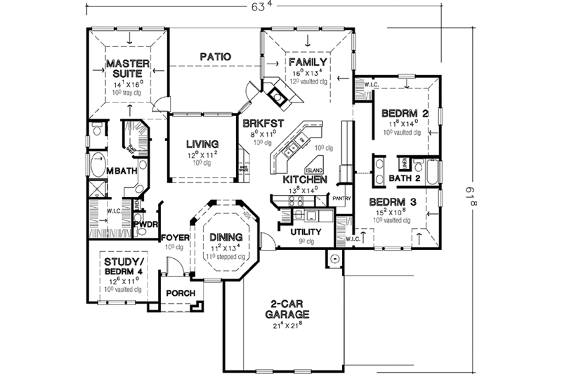 Dream House Plan - Floor Plan - Main Floor for European House Plan #472-372 - 4 bed, 2.5 bath