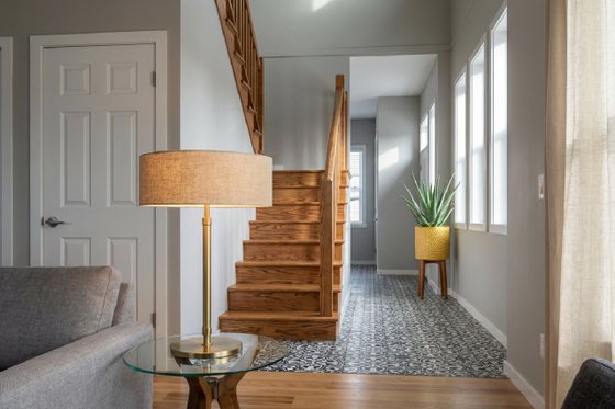 Interior - Entry for Prairie House Plan #126-225 - 3 bed, 3 bath