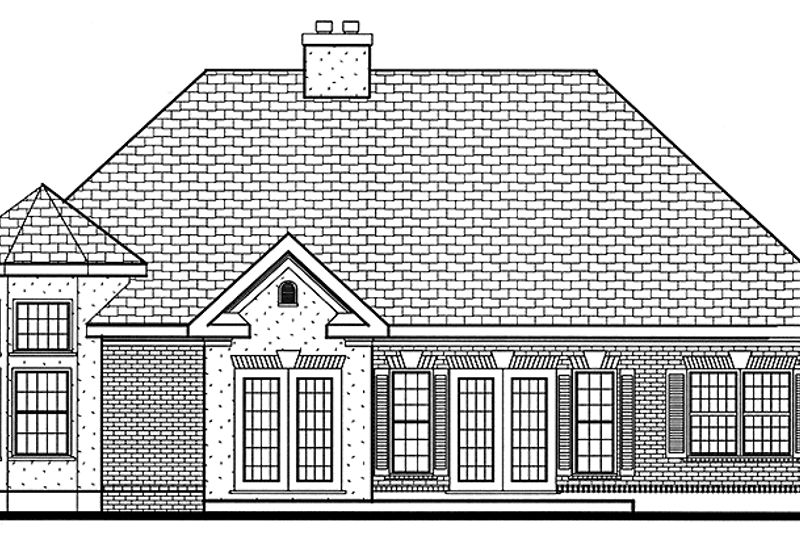 Home Plan - Exterior - Rear Elevation for Colonial House Plan #3-277 - 3 bed, 2 bath
