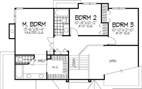 Home Plan - Country Floor Plan - Upper Floor Plan #320-1145