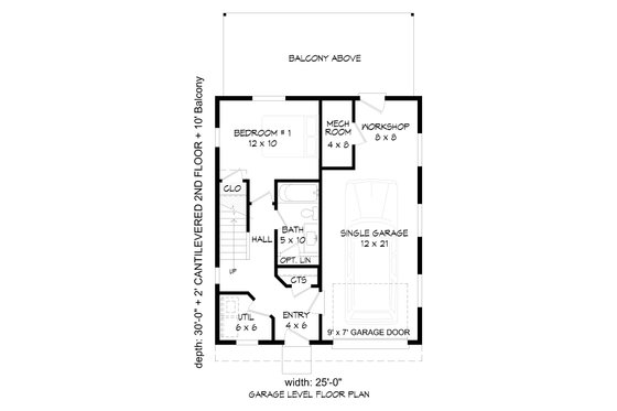 Floor Plan - Main Floor for Contemporary House Plan #932-531 - 3 bed, 2 bath