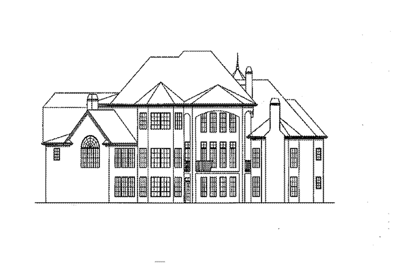 Dream House Plan - Exterior - Rear Elevation for European House Plan #54-283 - 5 bed, 4.5 bath