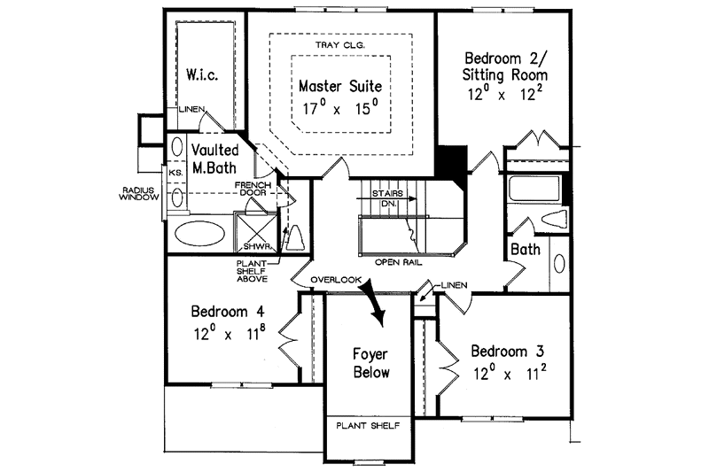 Dream House Plan - Floor Plan - Upper Floor for Traditional House Plan #927-466 - 4 bed, 2.5 bath