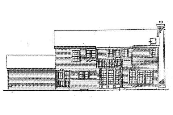 Exterior - Rear Elevation for Country House Plan #3-316 - 5 bed, 2.5 bath