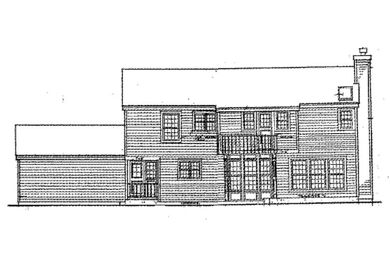 House Blueprint - Exterior - Rear Elevation for Country House Plan #3-316 - 5 bed, 2.5 bath