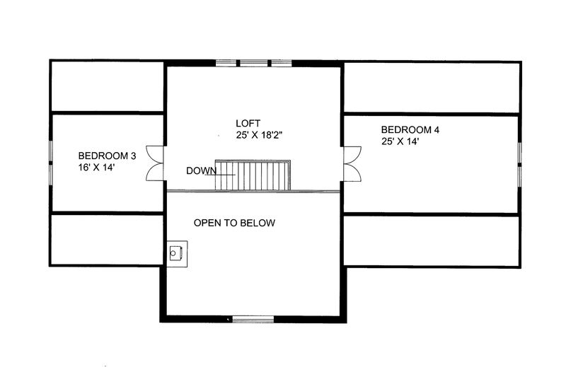 Home Plan - Floor Plan - Upper Floor for Ranch House Plan #117-856 - 4 bed, 2 bath