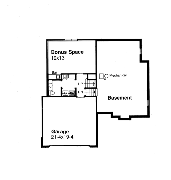 Architectural House Design - Country Floor Plan - Lower Floor Plan #320-1099