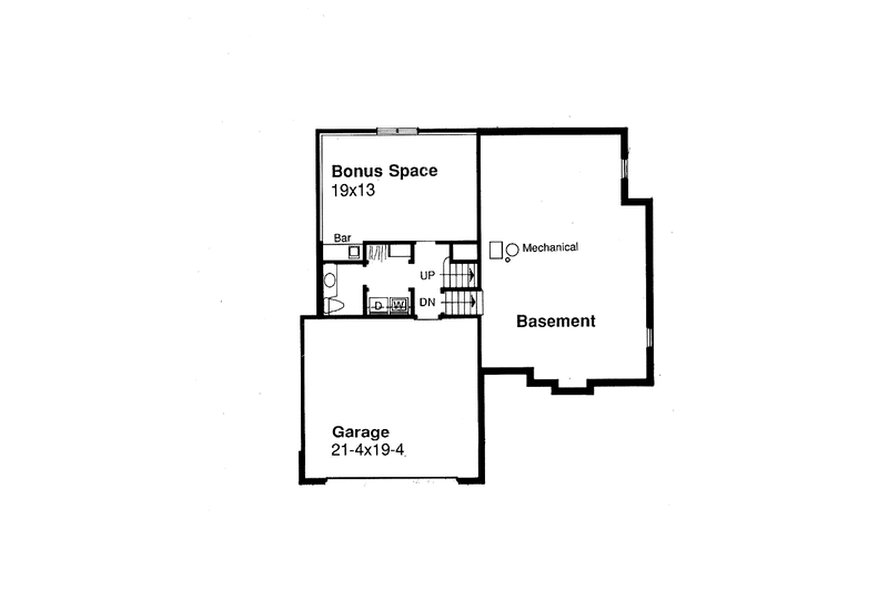 Home Plan - Floor Plan - Lower Floor for Country House Plan #320-1099 - 3 bed, 2.5 bath