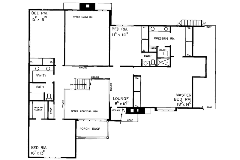 Home Plan - Floor Plan - Upper Floor for Tudor House Plan #72-619 - 5 bed, 3.5 bath