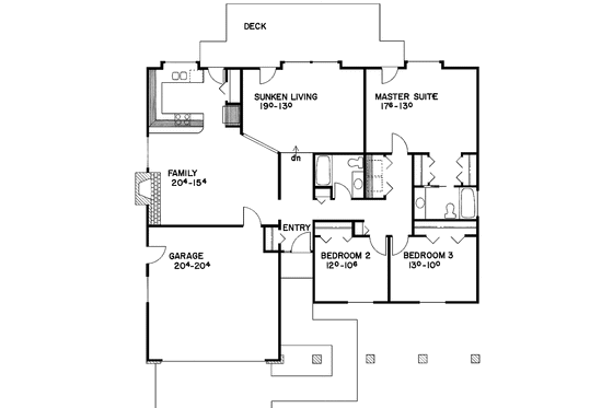 Floor Plan - Main Floor for Country House Plan #60-876 - 3 bed, 2 bath