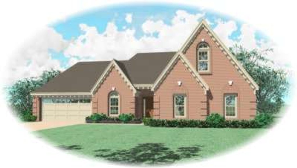 Exterior - Front Elevation 2 for European House Plan #81-873 - 3 bed, 2 bath