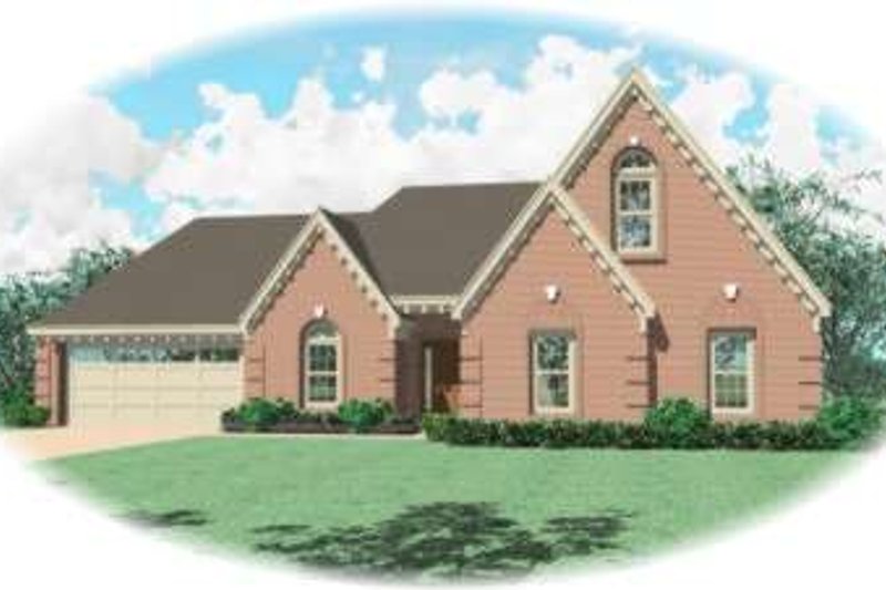 Exterior - Front Elevation 2 for European House Plan #81-873 - 3 bed, 2 bath