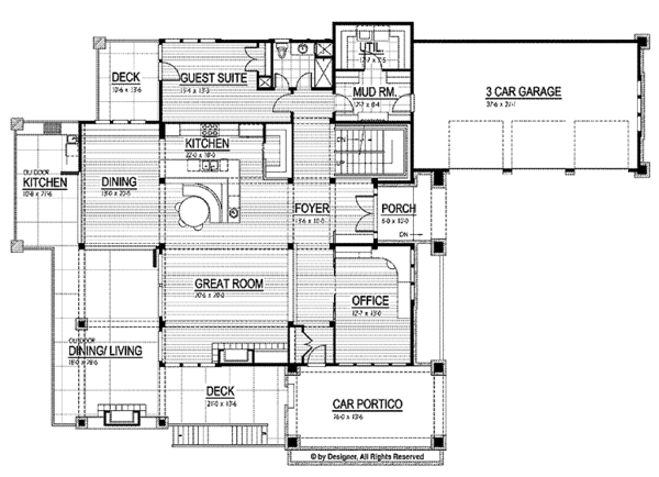 Architectural House Design - Prairie Floor Plan - Main Floor Plan #569-30