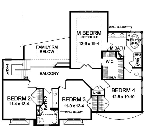 House Plan Design - Traditional Floor Plan - Upper Floor Plan #328-421