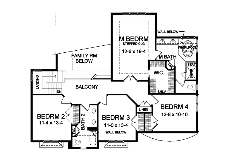 Home Plan - Floor Plan - Upper Floor for Traditional House Plan #328-421 - 4 bed, 2.5 bath